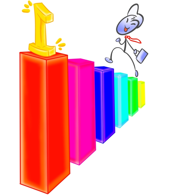 彩色柱状梯子插图