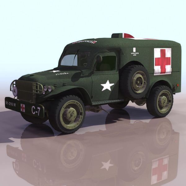 军用救护车3d模型