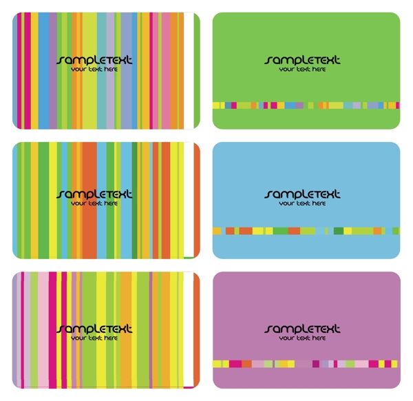七色彩条卡片nbsp色彩卡片模板