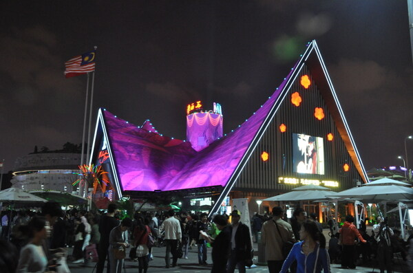 世博园马来西亚国家馆夜景图片