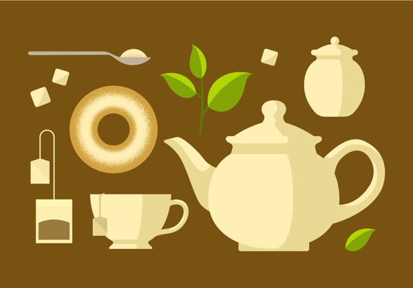 经典茶壶茶饮素材