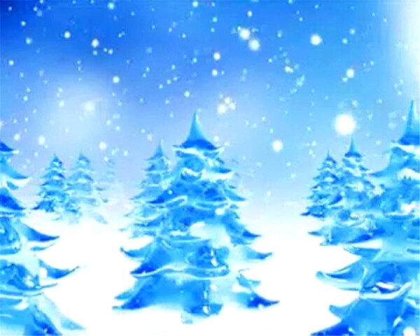 浪漫唯美圣诞雪地树木
