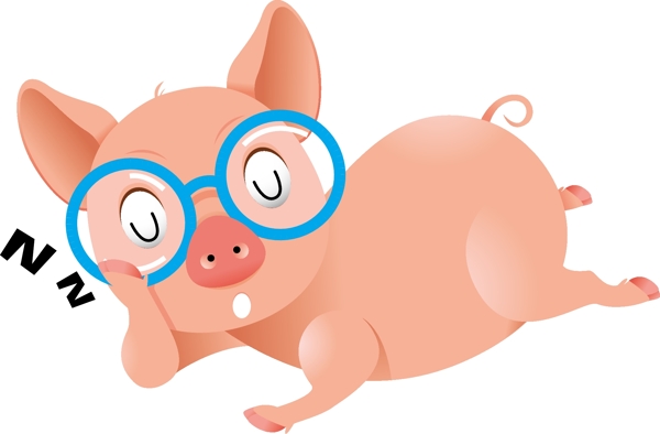 戴眼镜的小猪图片