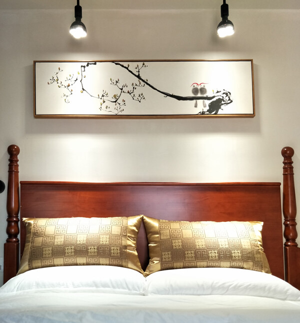 新中式卧室床头画