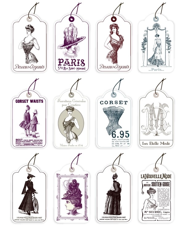 巴黎时装标签吊牌图片