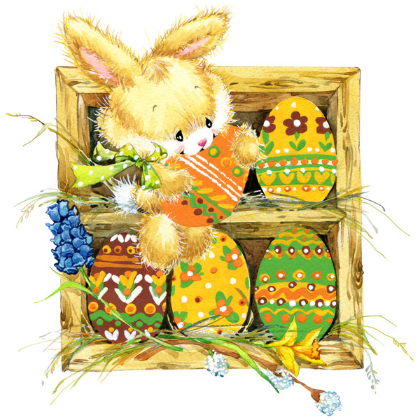 创意复活节兔子插画