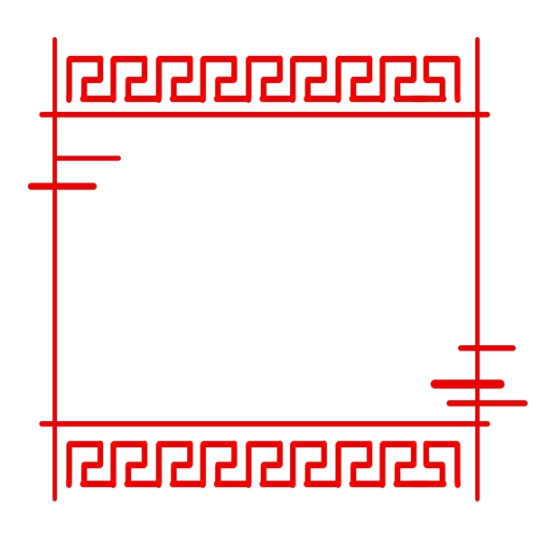 红色中国风古典纹理边框装饰素材可商用