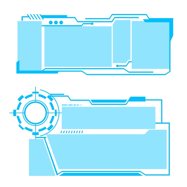 蓝色科技边框可商用元素