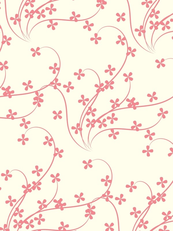 创意鼠绘粉色花朵背景