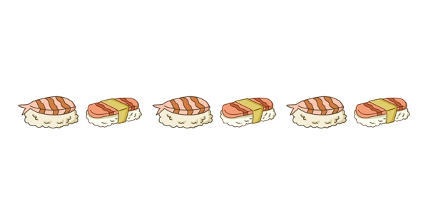 寿司分割线手绘插画