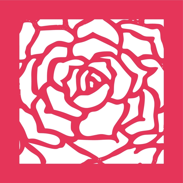 玫瑰雕刻镂空花纹