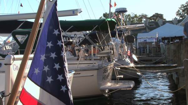 美国国旗的船只和捆绑证券的录像视频免费下载
