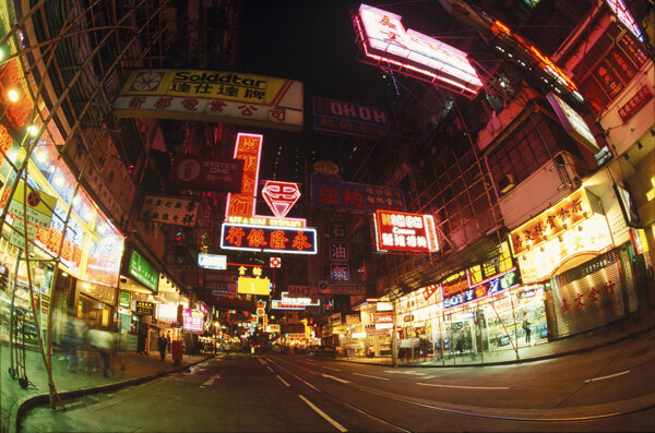 香港繁荣的街道图片