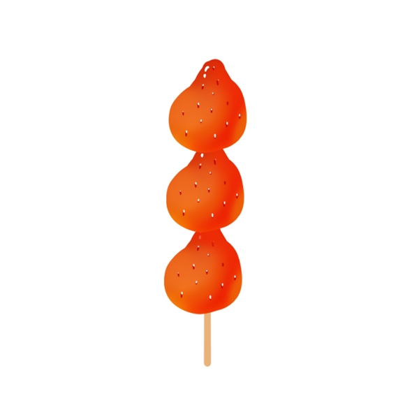中国风冰糖葫芦美食橘子山楂传统手绘可商用