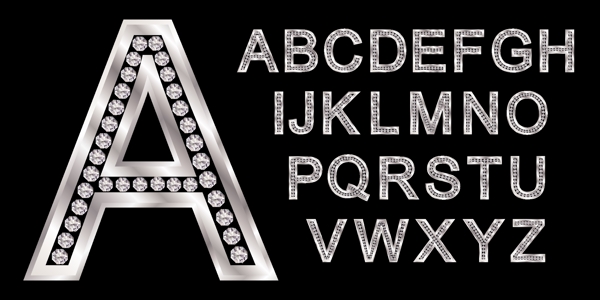 金属钻石字母设计