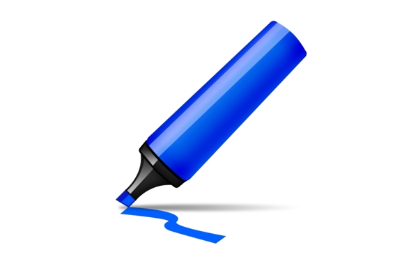 蓝色彩色笔icon图标设计