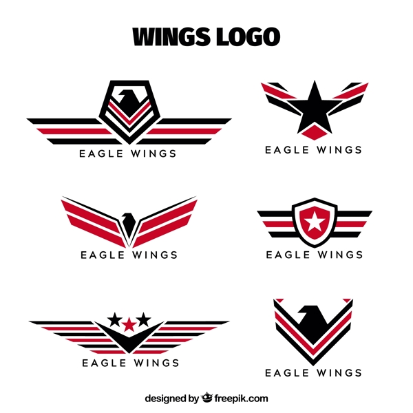 各种翅膀双翼标志徽章图标