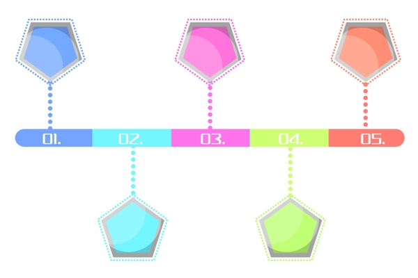 五边形的图表插画