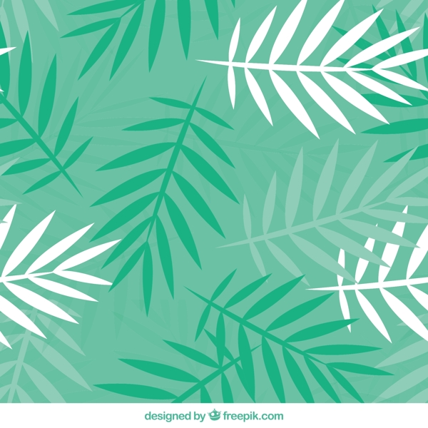 在平面设计的棕榈叶的绿色模式