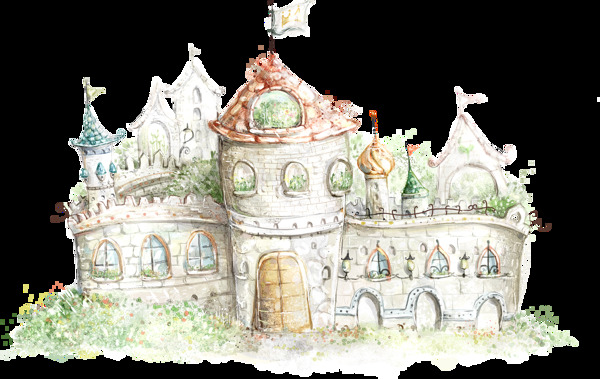 卡通欧式城堡图案素材