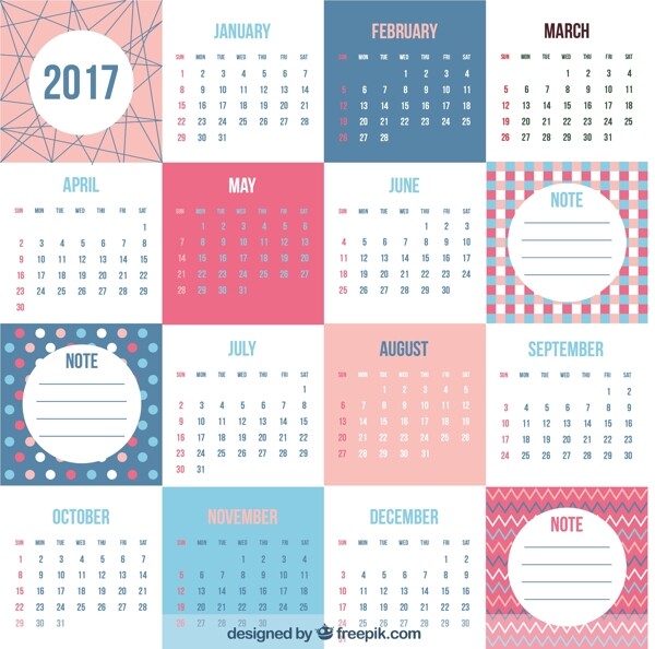平面设计中的奇妙2017日历