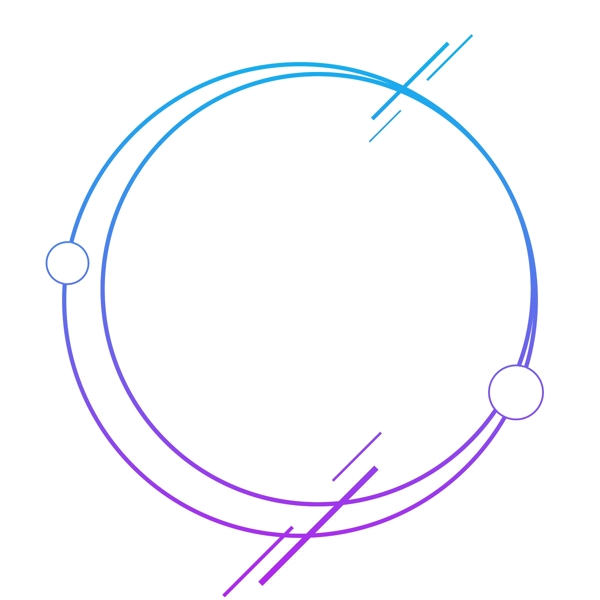 蓝紫渐变色科技感外发光几何圆形边框