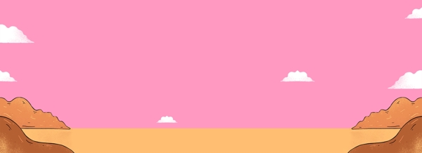 粉色天空沙漠景观背景图