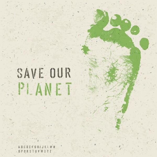 脚印绿色环保图标图片