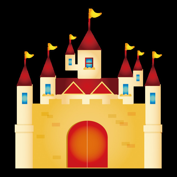 精美卡通城堡图案元素