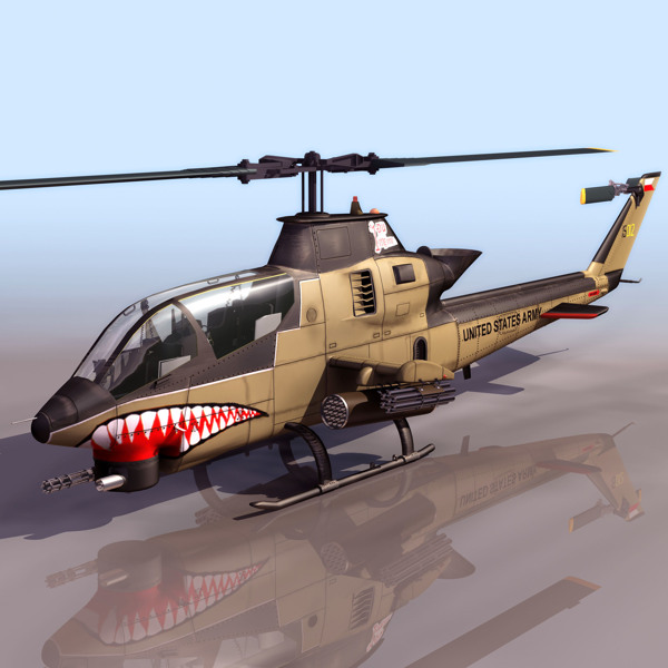 鲨鱼涂装的直升机