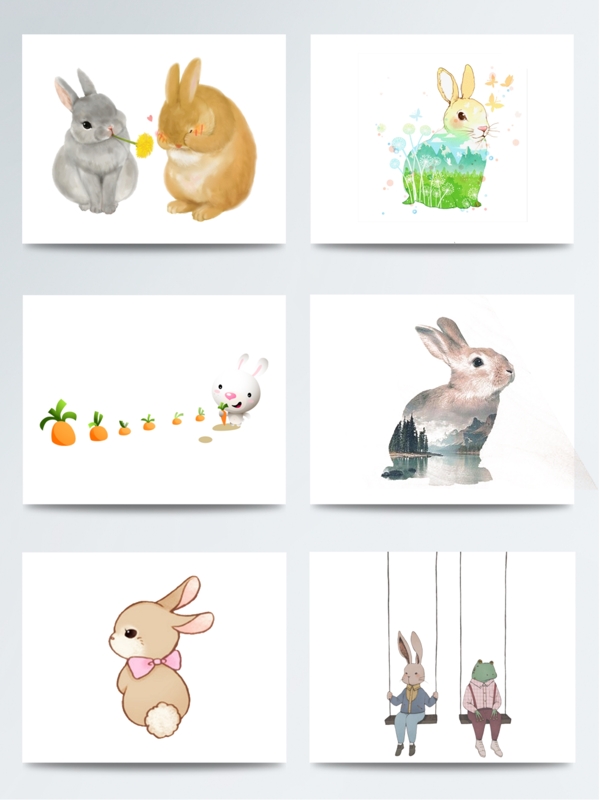 兔子元素图片创意设计