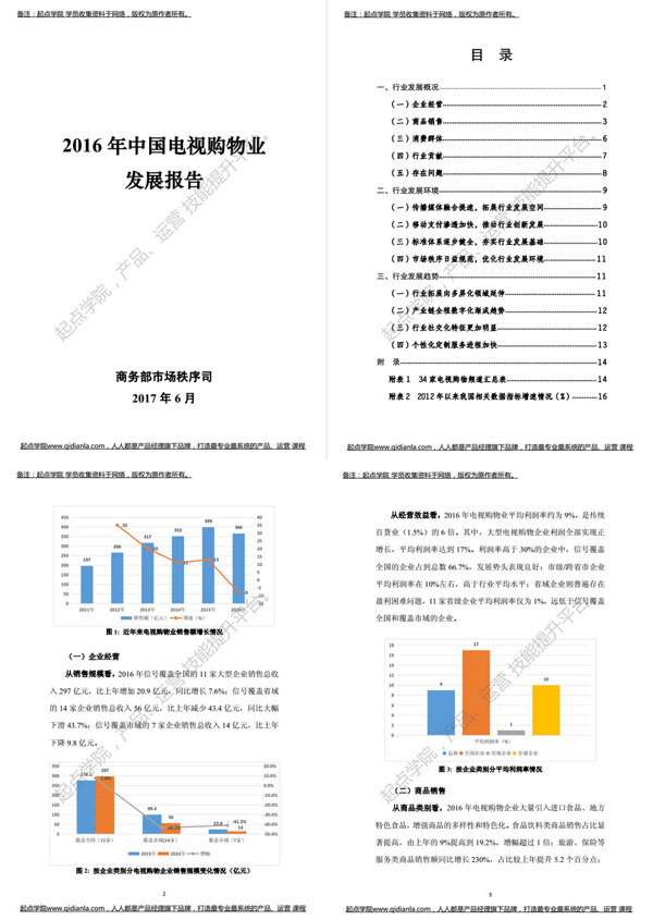 2016年中国电视购物业发展报告文档