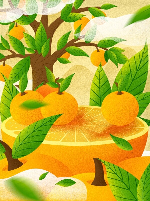 创意水果之橘子背景素材