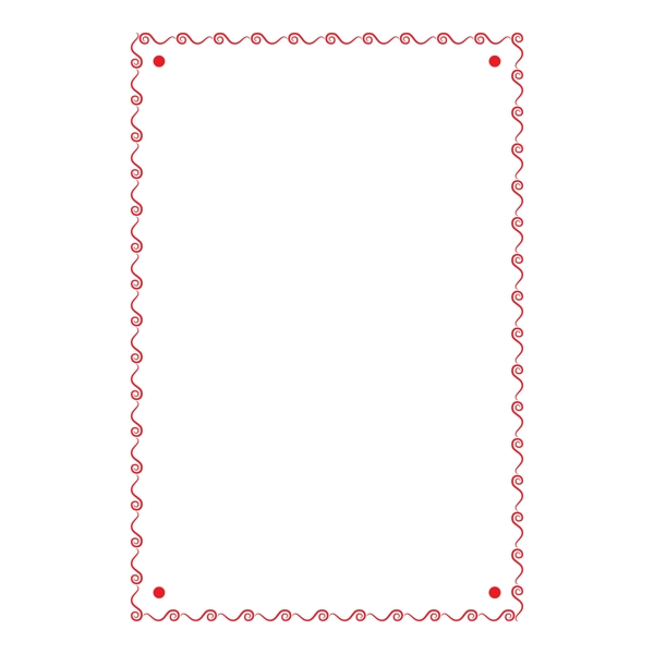 红色古典中式边框元素设计