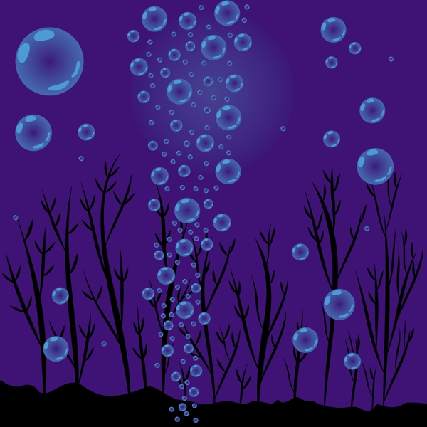 水下的植物和泡背景图案