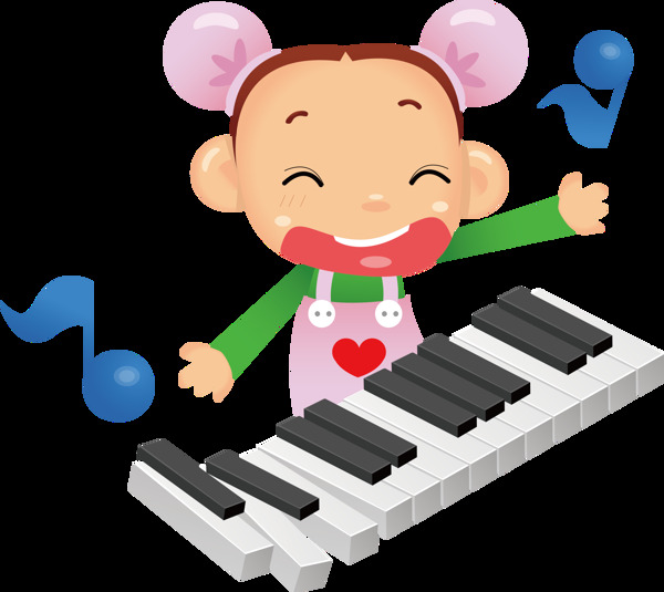 儿童卡通钢琴装饰元素