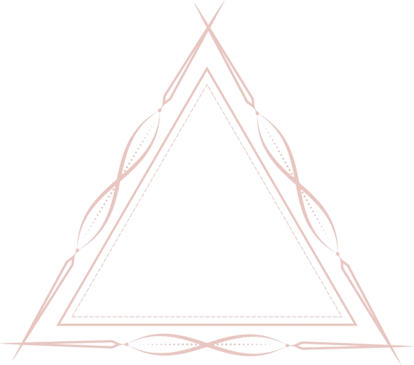 欧式设计花纹淡红色三角造型边框