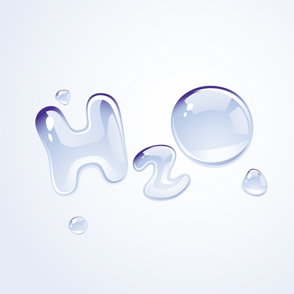 H2O形状水珠矢量素材