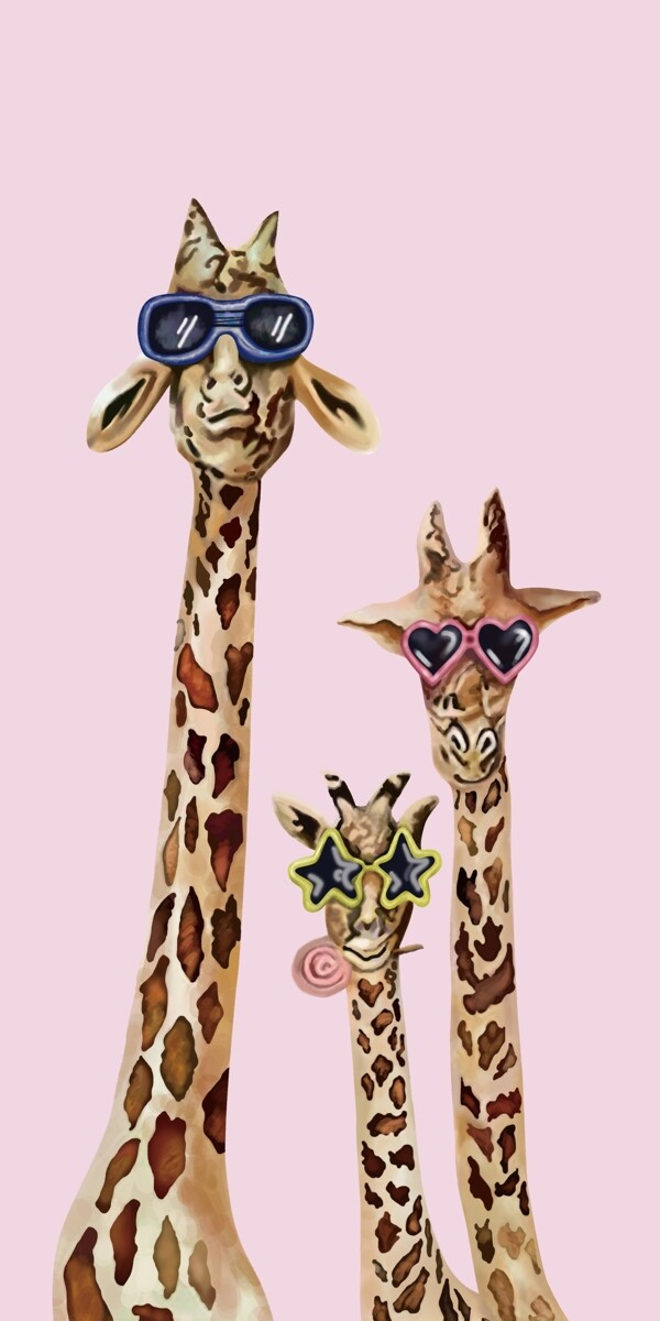 长颈鹿装饰画图片