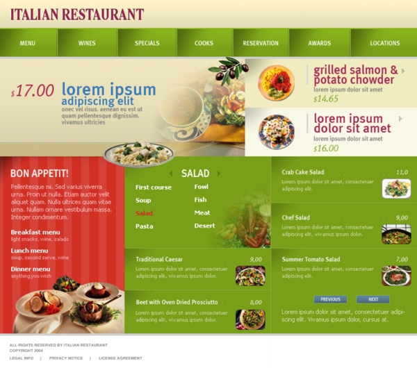 欧美餐饮网页图片