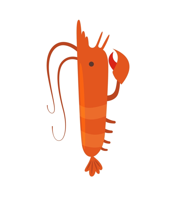 细长的小龙虾插画