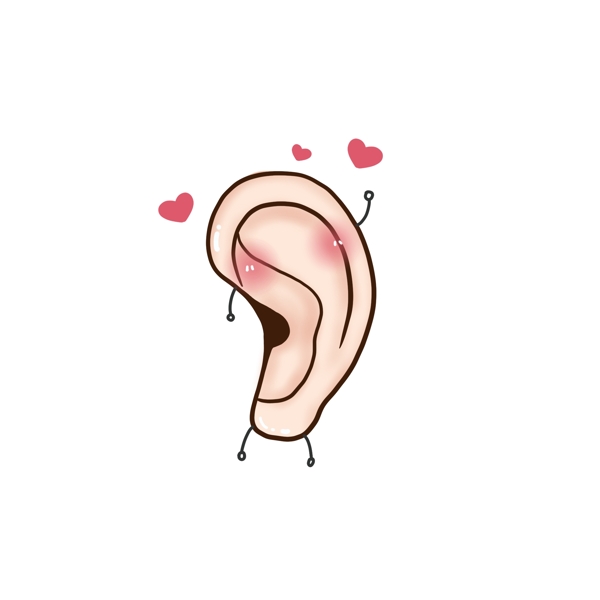 爱耳日可爱卡通耳朵素材元素