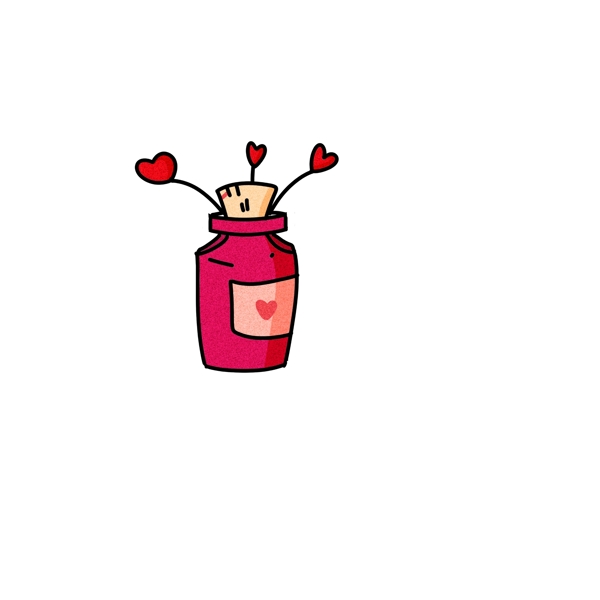 情人节红色的花瓶