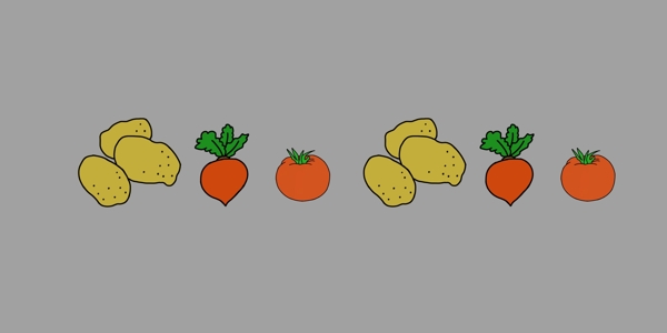 卡通蔬菜分割线插画