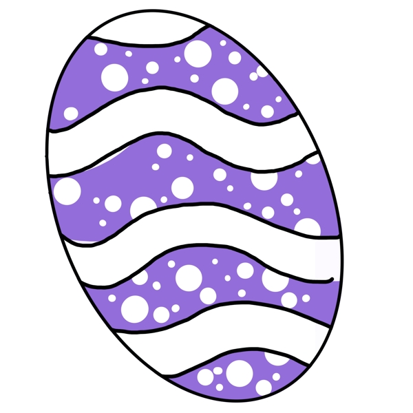 手绘卡通紫色彩蛋png元素