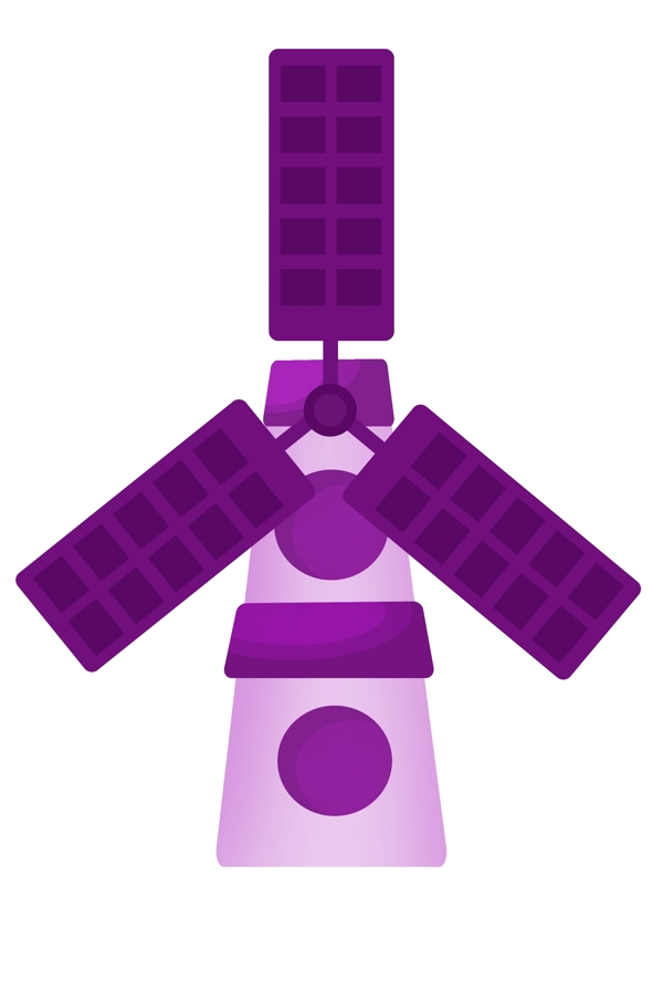 紫色的风车建筑插画