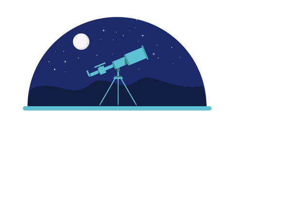 望远镜插画
