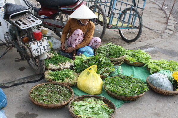 越南街景菜市图片