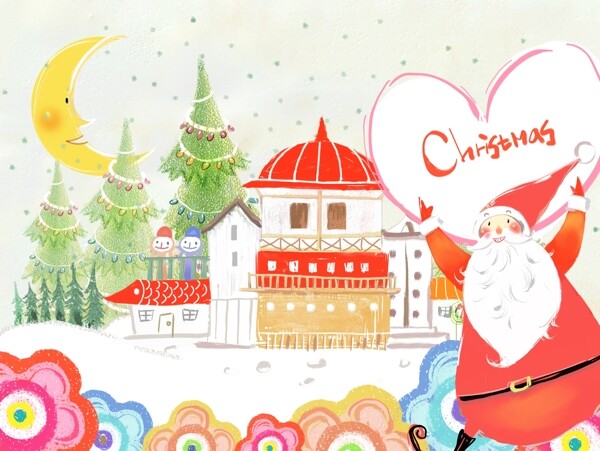 HanMaker韩国设计素材库卡通漫画圣诞老人可爱圣诞节礼物