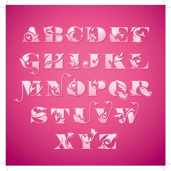 粉色字母素材